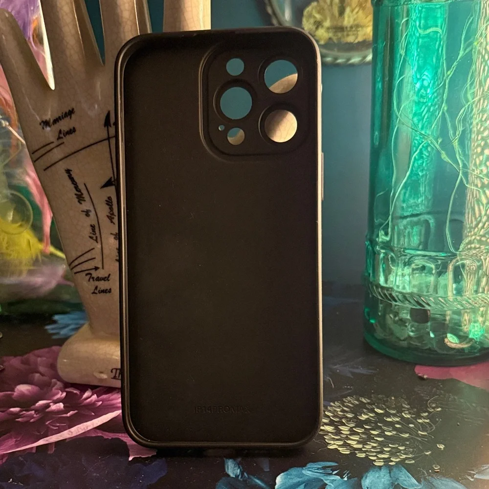 Celestial Black Phone Case with Starry Design